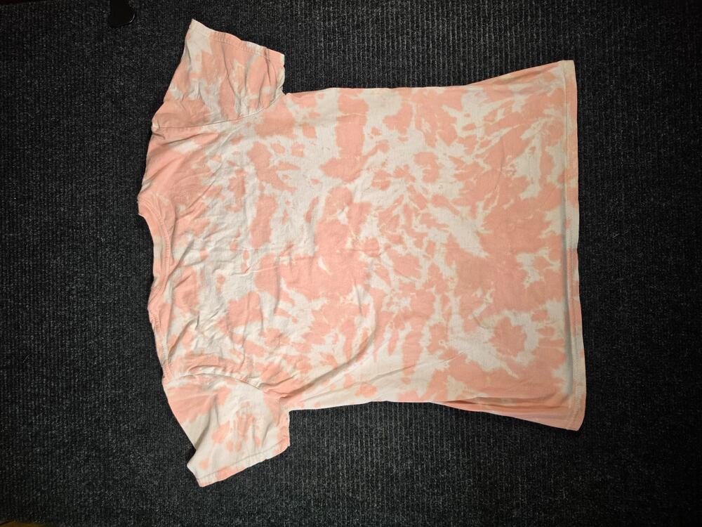 AC/DC Back in Black Pink Tie Dye Tee Womens S